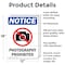 Signmission Photography Prohibited, 12 in W x Rectangle, Aluminum OS-2PACK-NS-A-1218-V-17273 - alternate 5